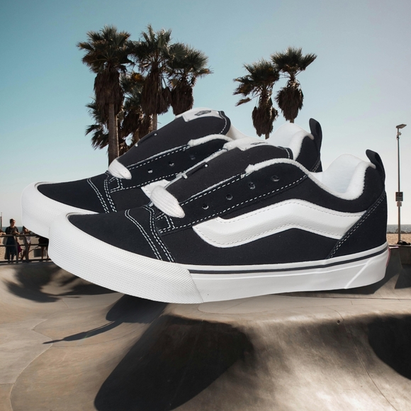 Vans Shoes - Vans Womens Size 6.5 Black and White Knu Skool Sneakers